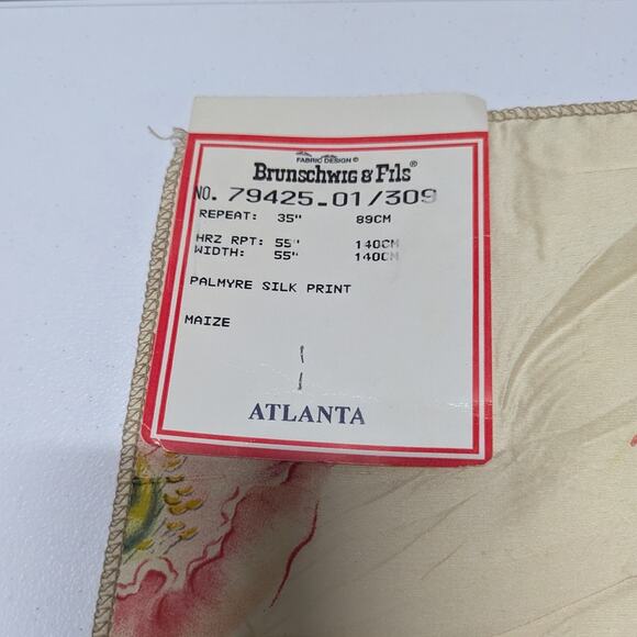 Vintage 100% Silk Brunschwig & Fils Palmyre Floral Silk Print 55x46 inches - Picture 3 of 4